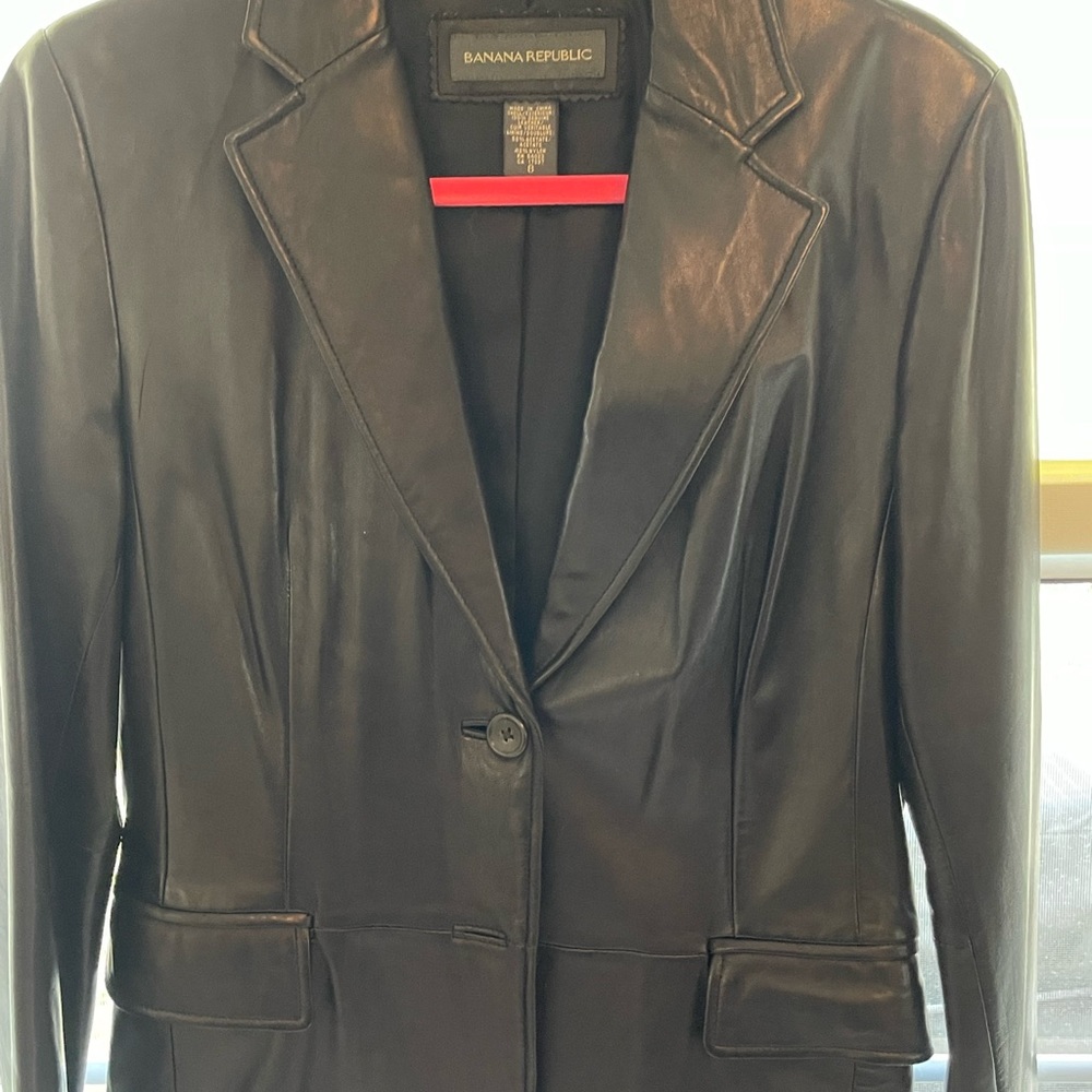 Black leather Banana Republic jacket